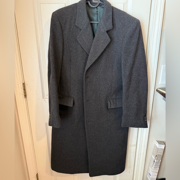 Vintage European Wool Overcoat Men’s Charcoal Gray Size 42R